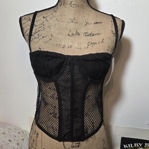 Urban Outfitters Black Mesh Bustier